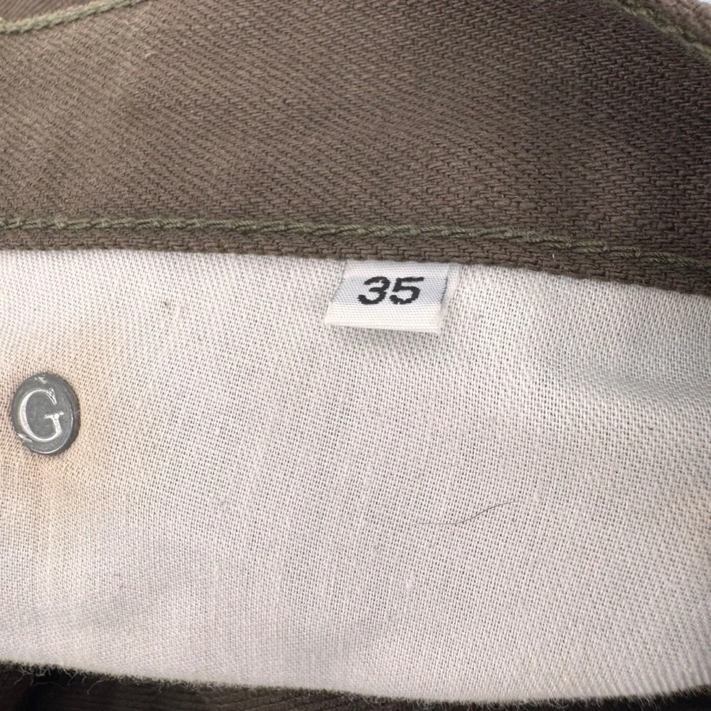 Gustin Slim Fit Pants Mens 35 Brown Cotton Twill Made in USA Button Fly Heritage